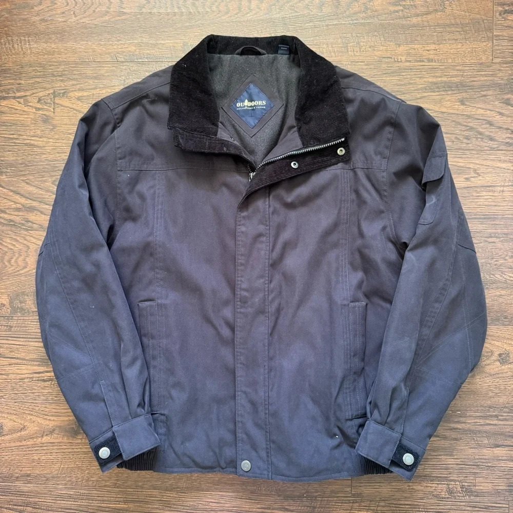 Outdoors Roundtree & Yorke Corduroy Heavy Duty Men’s Grey Jacket Size Large